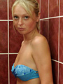 Blonde teen girl Maria takes off her sexy bikini and has fun in the shower - 2